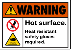 Warning Hot Surface Safety Sign